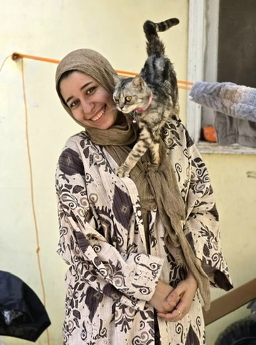 A cat in Dr Fatima&rsquo;s care