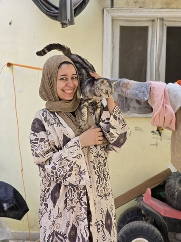 A cat in Dr Fatima&rsquo;s care